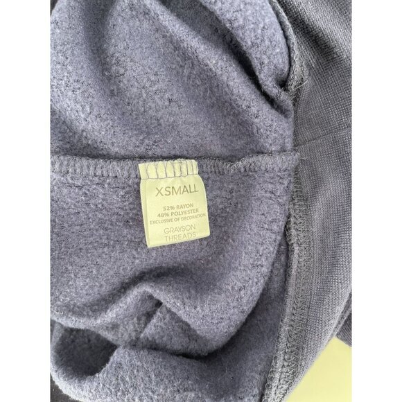 Grayson Threads Ladies Navy Blue Lightweight Sweatshirt XS Happy - Picture 9 of 9